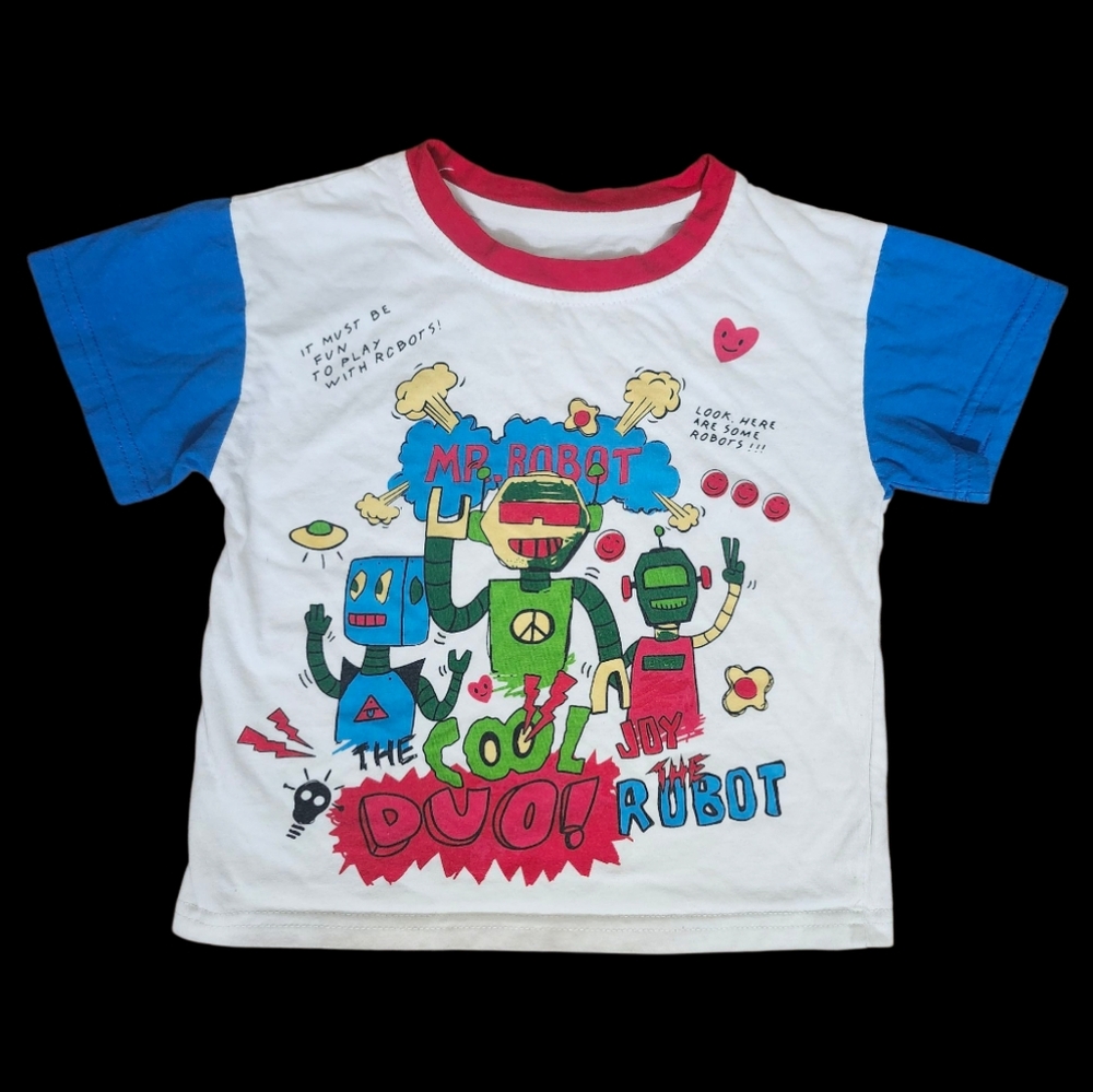 Mr. Robot "The Cool Duo" Toy Toddler Kids Tee Shirt Top Size 2-3T